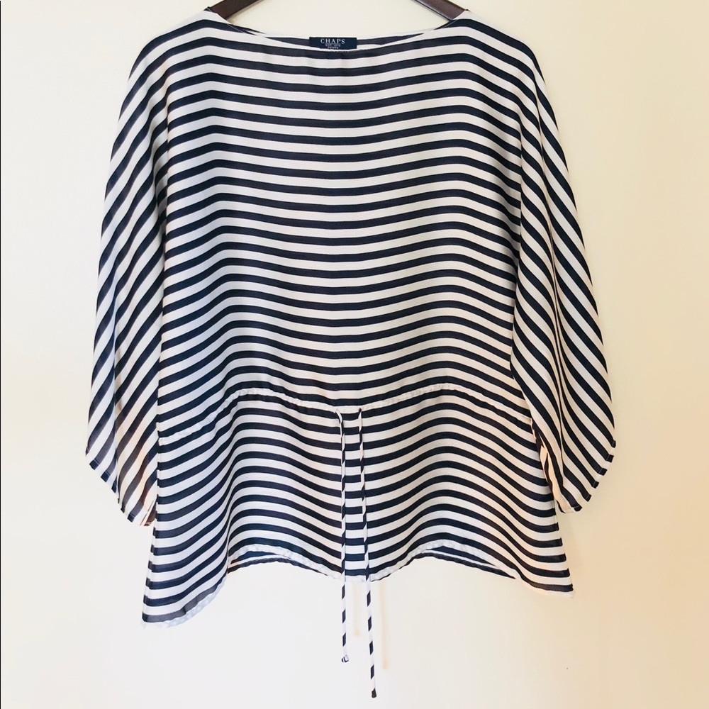 Ralph Lauren CHAPS black and white striped blouse
